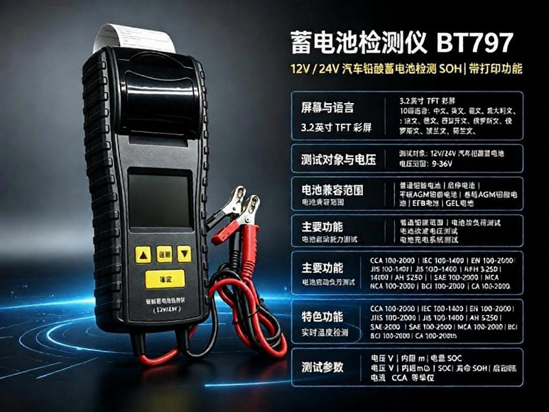 汽车蓄电池检测仪(打印功能)BT797 - 图片 3